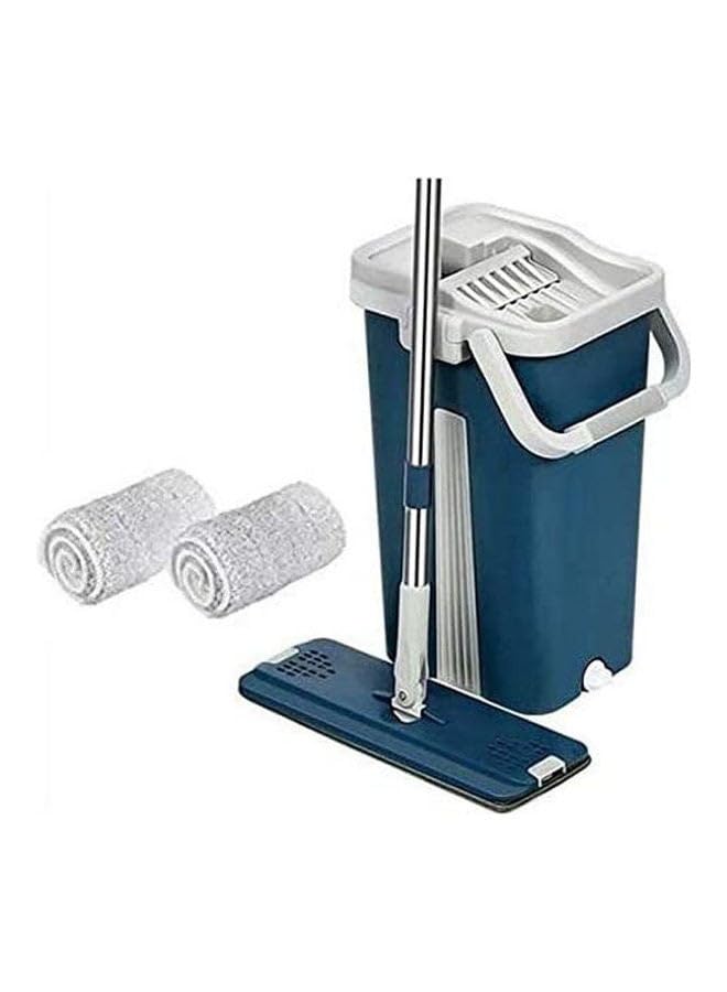 Bucket Two Sinks For Rinse And Spin With 2 Microfibre Replacement Blue