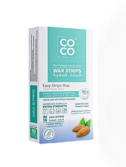 Hair Removal Wax Strips Coco Wax with Almond Extract and Vitamin A for Sensitive Skin