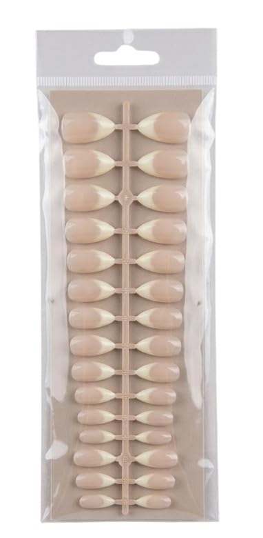 24pcs SHORT Size Finished Design With UV Gel Press On Nails Coffin OVAL Shiny False Nails Full Cover Artificial Fake Nail Art Tips- Comes With 1 SHEET DOUBLE FACE (N04)