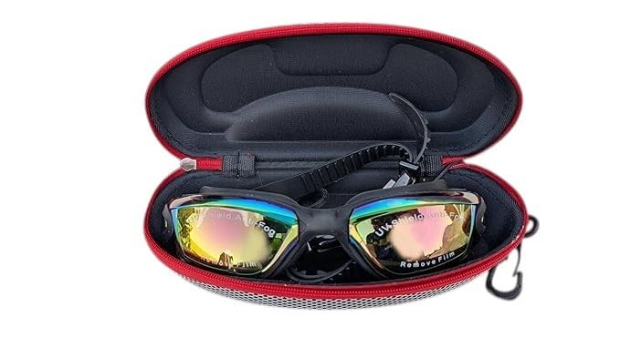 Swim Goggles Anti Leak Anti Fog Stylish Design | Multiple Colors | Sun Protection & UV Protection with Ear Plug and Easy Lock & Stylish Box to Keep