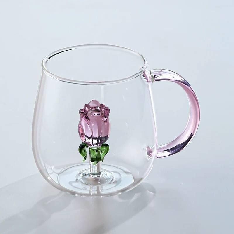 Cute 3D Animal Glass Mug 400ml, Heat Resistant Transparent Coffee and Tea Cup, Creative Clear Drinking Glass for Hot and Cold Beverages, Stylish Gift Mug, 1 Piece