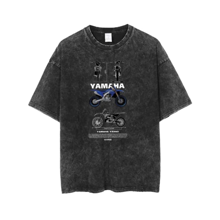 MOTORCYCLE AUTOMOTIVE wash acid gray T-SHIRT 8