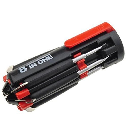8 In 1 Multi-function Screwdriver Kit Tool Set With 6 LEDs Light Torch