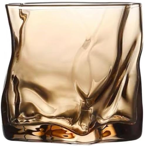 Crystal Glass Cup Hot and Cold Drinks, Tea Cup, Coffee and Iced Juice Cup (Transparent Honey)