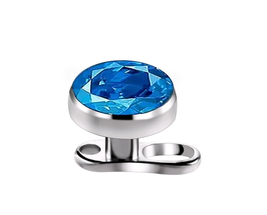 Microdermal Gem Dermal Anchor Piercing Jewelry - Blue