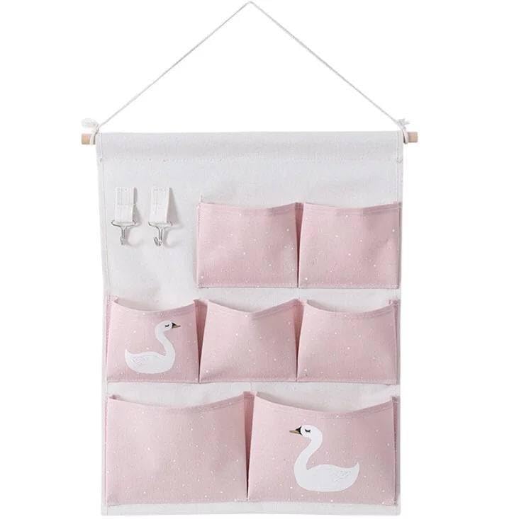 Flamingo Linen Organizer 7 Pockets and 2 Key Hanger and Tools