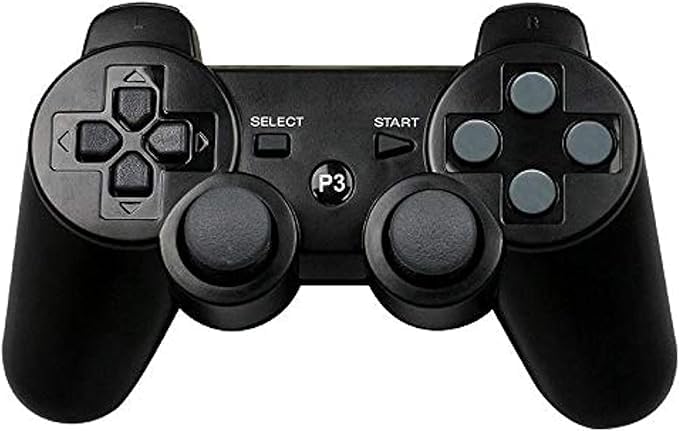 Double Vibrating Wireless Controller for PS3 with Charging Cable (Black)