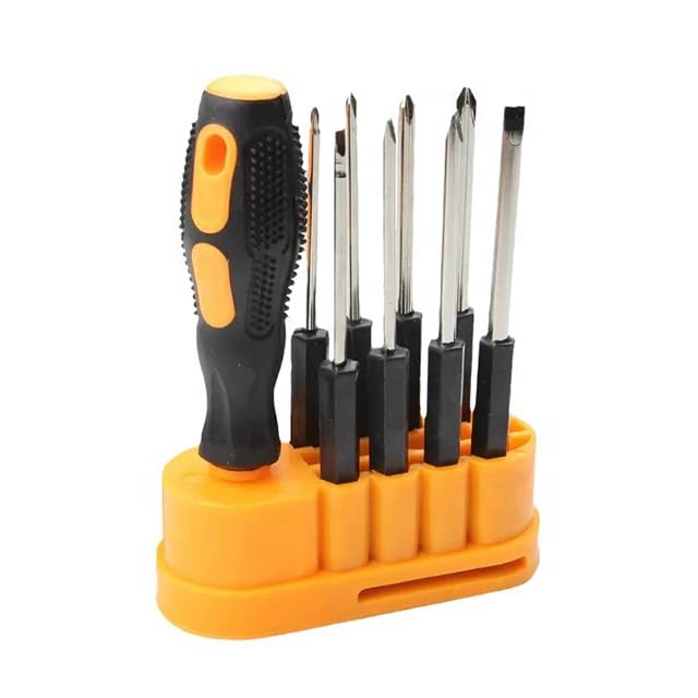 9-Piece Precision Screwdriver Set, Chrome Vanadium Steel, Magnetic Bits, Electronics Repair Tool Kit, Black and Orange, High Quality