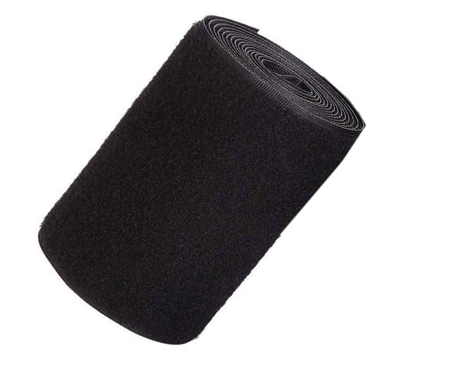 Hook tape for sewing, sewing tapes (not adhesive), 10 cm x 3 m roll, black (Loop)