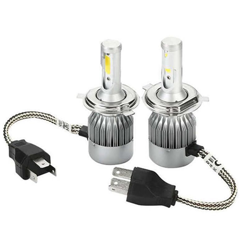 KaberTrade LED Light Bulbs with Cooling Fan for Cars and Trucks, LED Light Kit, Headlight Bulb (2 Piece Set-C6-H4-9007-HB2) - KaberTrade