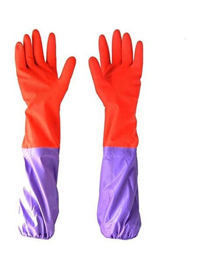 Garden Dish Cleaning Washing Rubber Protection Safety Laundry Waterproof Gloves Multicolour 19inch