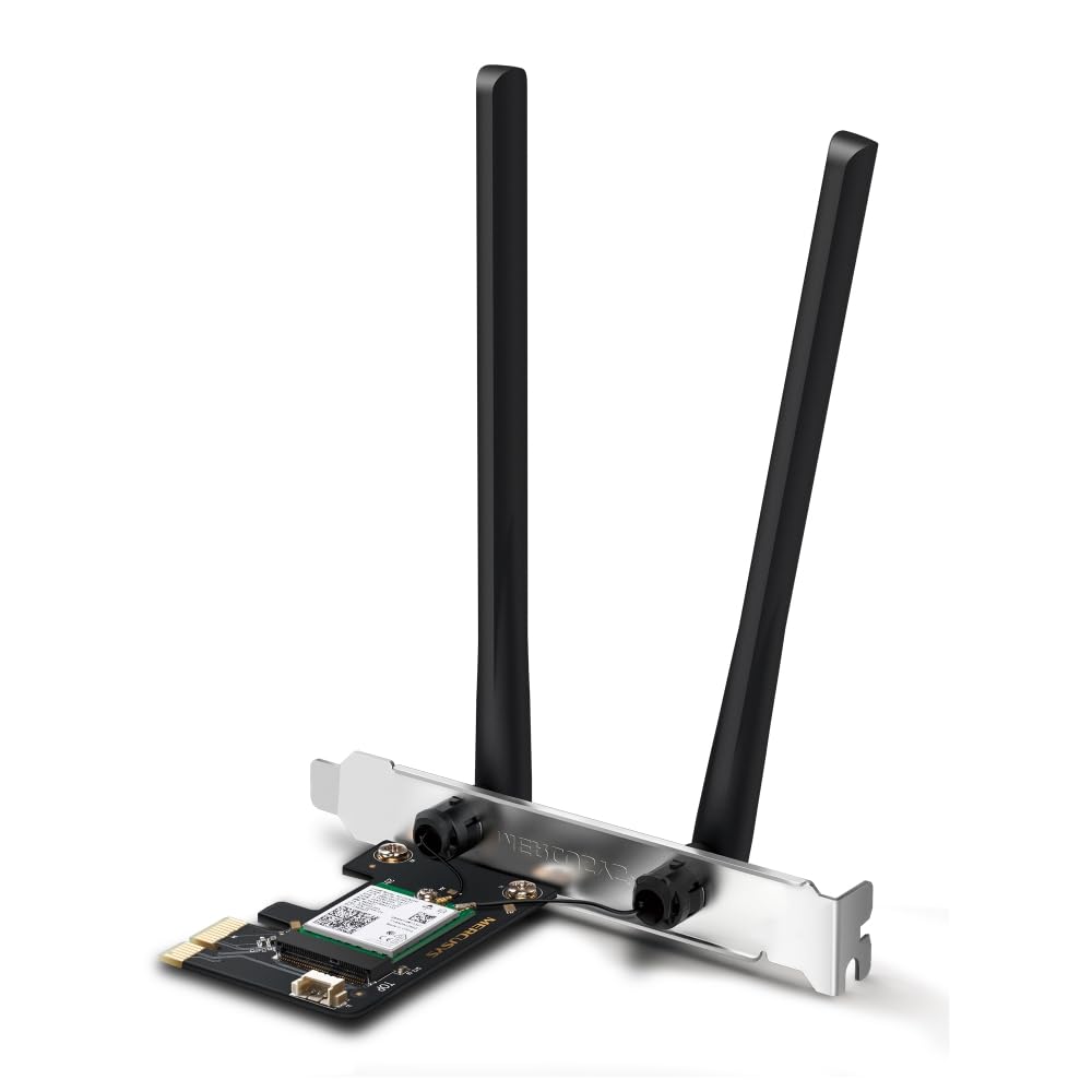 MERCUSYS TP-Link MA80XE PCIe Adapter AX3000Mbps WiFi 6 Bluetooth 5.3, Intel Wi-Fi 6 Chipset, WPA3, MU-MIMO, OFDMA, WiFi Card PC Fixed, Supports Windows 10, 11