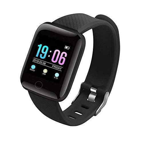 SILVERX ID116 Plus Bluetooth Smart Fitness Band Watch with Heart Rate Activity Tracker Waterproof Body, Step and Calorie Counter, Blood Pressure,(19), OLED Touchscreen for Men/Women