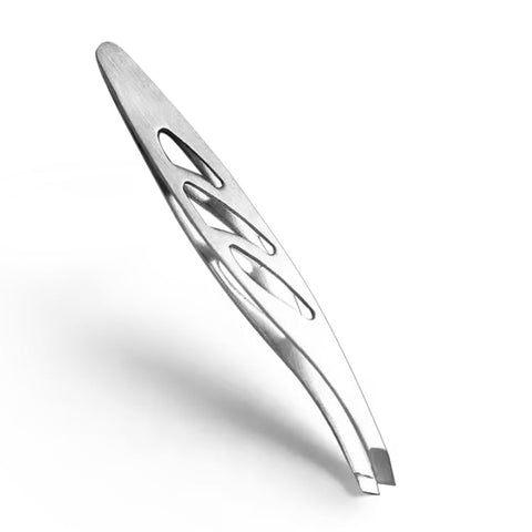 Nopatia Professional Eyebrow Tweezer Stainless Steel Precision Slanted Tip for Removing Facial Hair and Short Fluff at Root, Easy Control Shaping Tool, Ergonomic Design, Salon Results at Home