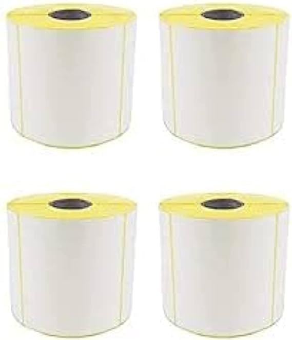Thermal Paper Labels for Barcode Printer - 10 x 15 cm - 500 Labels - Adhesive Barcode - 4 Rolls