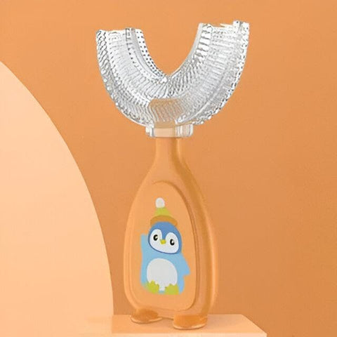 U-Shape Brush - Innovative toothbrush with food-grade silicone bristles delivering full-mouth coverage, supports gum care and easy cleaning experience for toddlers ages 2-6