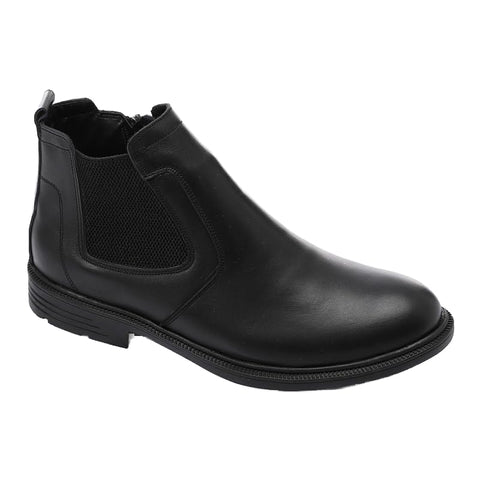 Men's Leather Half Boot - Elegant And Modern Design, Made From Materials, Suitable For Work And Occasions, With Inner Lining And Comfortable Medical Insole