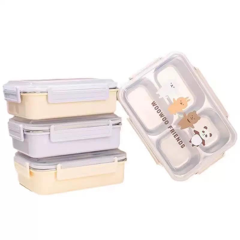 304 Stainless Steel Insulated Lunch Box for Office Workers, Students, Portable Travel Lunch Box, Simple Multi-Compartment Lunch Box - 1P (Pink)