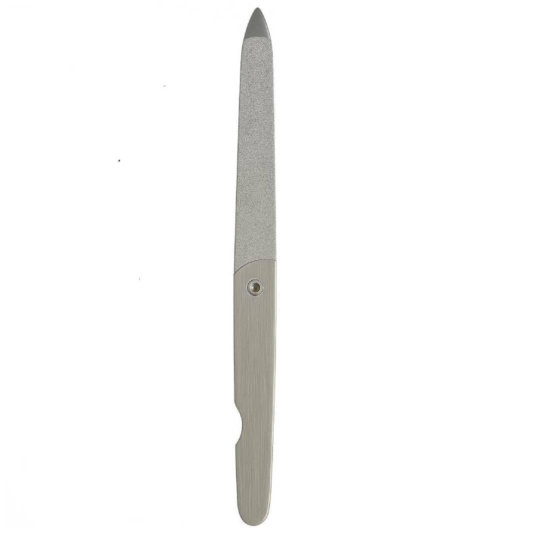 Double-Sided Diamond Nail File – Stainless Steel Nail File for Natural & Artificial Nails, Fine-Grit Surface, Durable, Washable & Reusable Manicure & Pedicure Tool for Home & Salon