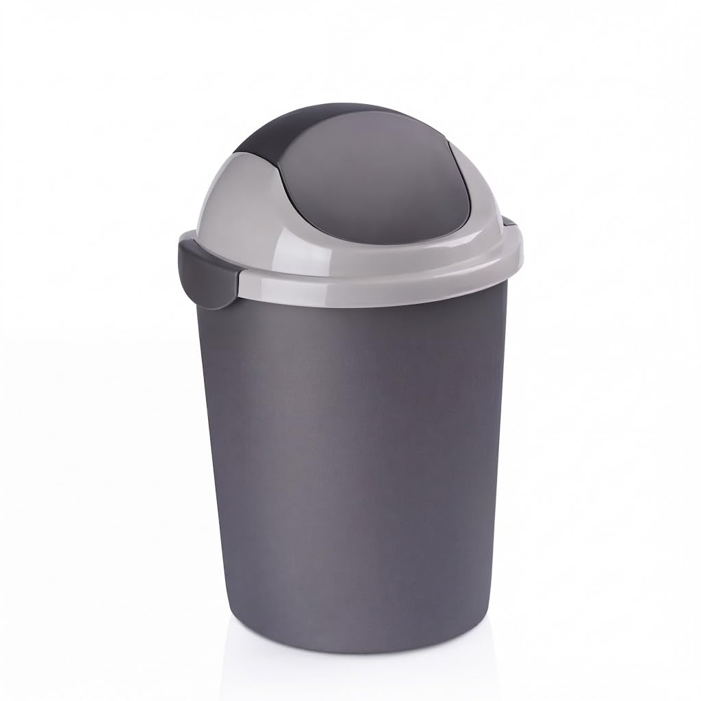Plastic Trash Can With Swing Lid 7 Liter 35 * 22 * 19cm Multi Use For Home And Office (Random Color)
