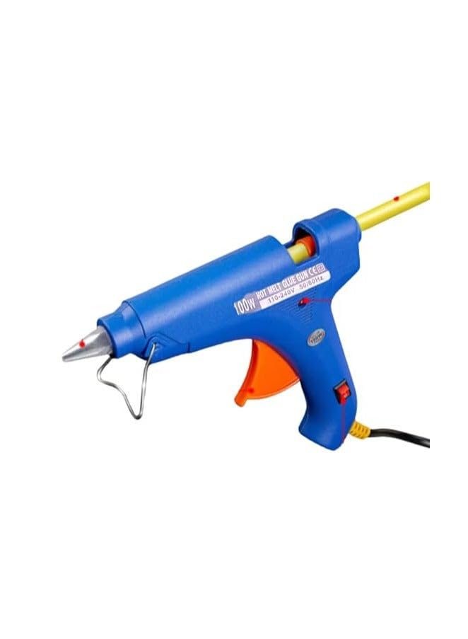Handheld High Viscosity Glue Gun for Home Industrial Use with On/Off Button, Blue (100W, 11mm Melt Glue Stick)