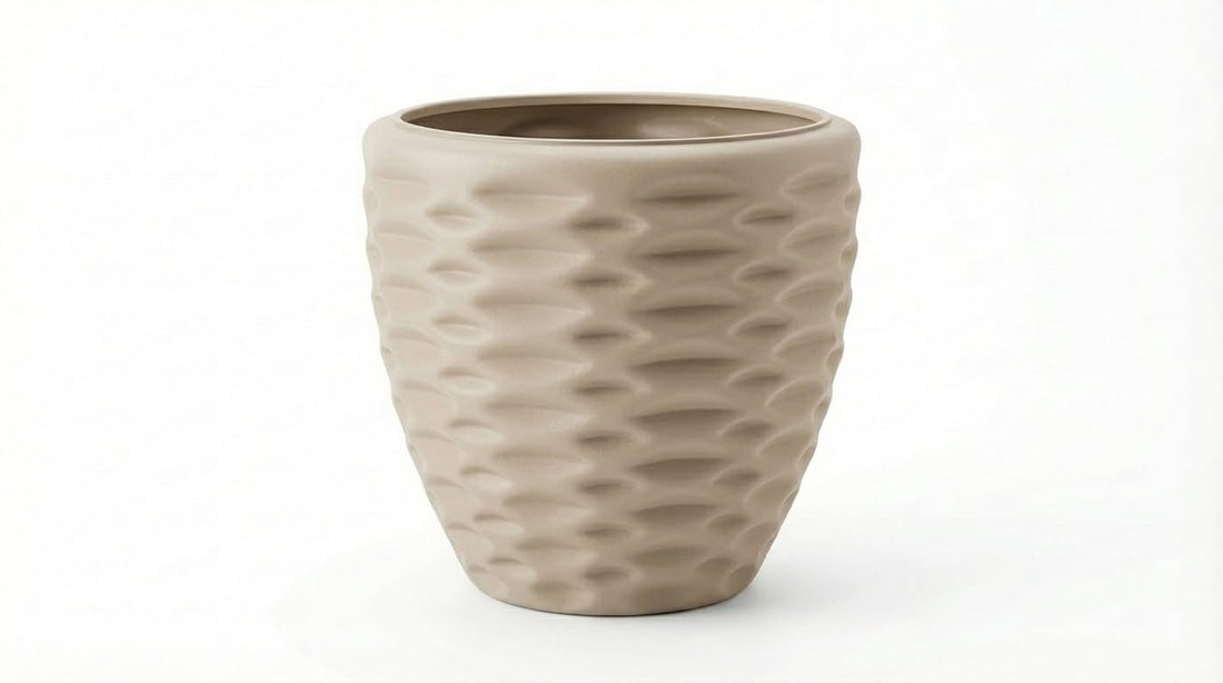 Diamond Chalet - 30 cm - for Planting and Decoration - Modern Geometric Plant Pot with Embossed Pattern - Suitable for Indoor and Outdoor Plants, Home Farming (Breeze)