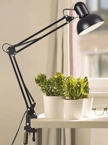 Desk Lamp/Engineering/Metal/Flexible Arm Rotatable in All Directions/Clamp Mount