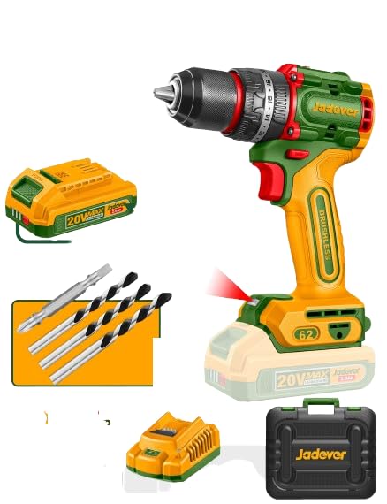 Jadever Compact Brushless Cordless Impact Drill 20V 62Nm JDCDP6281
