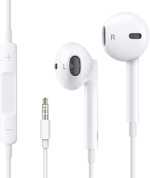 In-Ear Wired Earphone with Built-in Microphone 3.5mm Compatible with Multi phone (White)