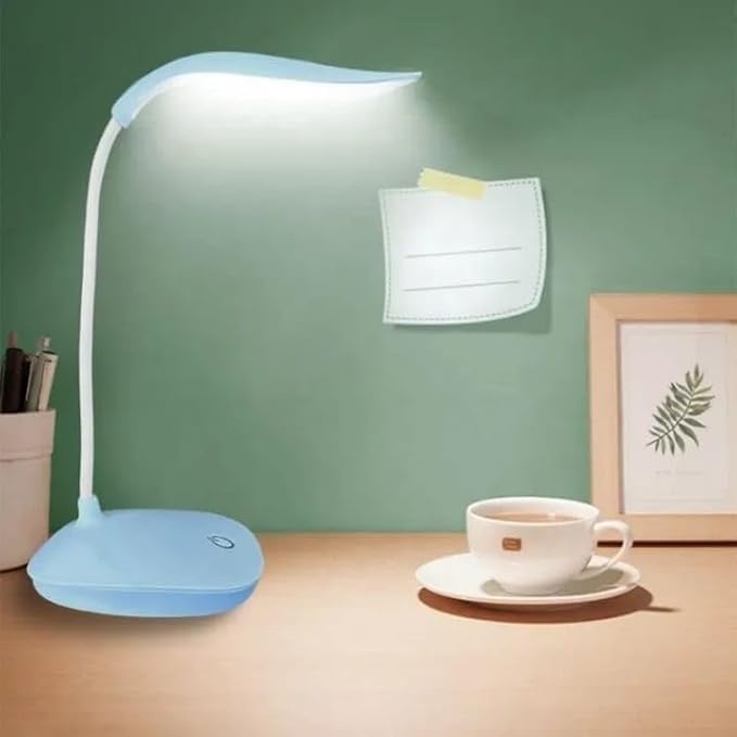 LED Desk Lamp Folding Portable USB Table Lamp With Touch Control 3 Brightness Levels Rechargeable Reading Study Light For Home Office Work Travel (Blue)