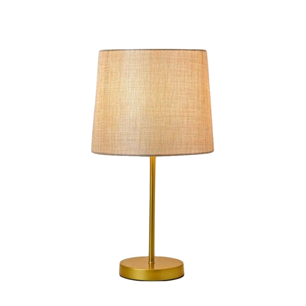 Y-Light Classy Beige Table Lamp – Modern Fabric Shade Light for Living Room, Bedroom, or Office – Gold Steel Base, Elegant Home Décor Lighting s YL-T-2214