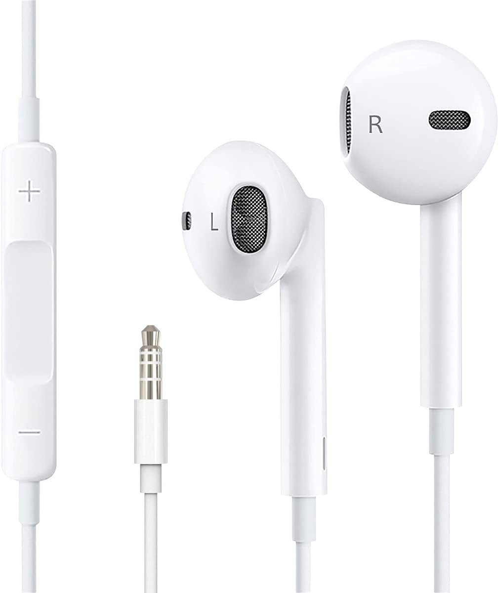 For 3.5 mm In-Ear Headphones [Apple MFi Certified] with Cable Earphones with Microphone and Volume Control for iPhone, iPod, iPad, MP3, Huawei, Samsung, Lightweight Earphones with 3.5 mm Headphones