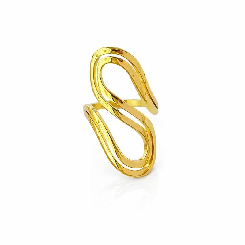 Gold Snake Shape Ring for Women – Elegant S Curve Design Ring, Stylish Minimalist Fashion Jewelry, Trendy Statement Ring for Women
