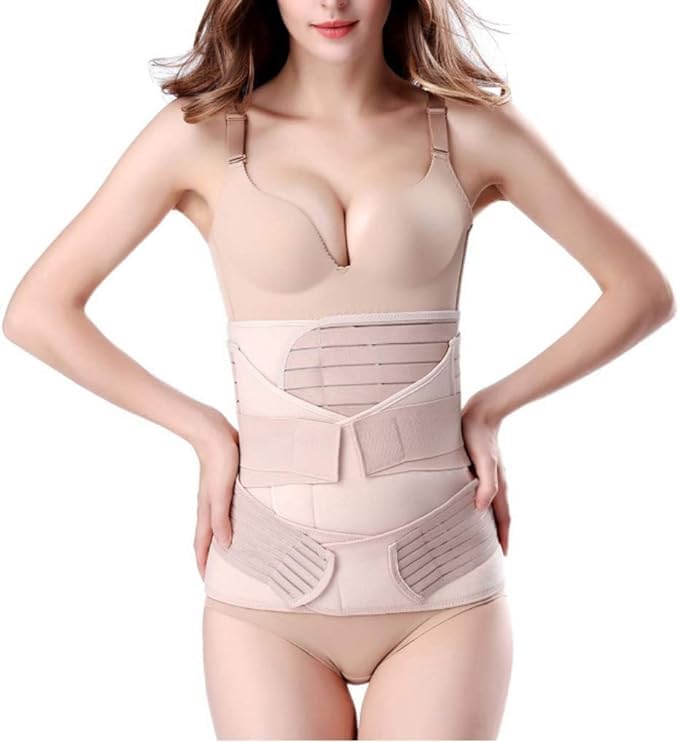 Recovery Belt Waist Belly Band 3 in 1 Postpartum Support Belt Pelvic Belly Wrap Body Shaper Corrector (XXL)