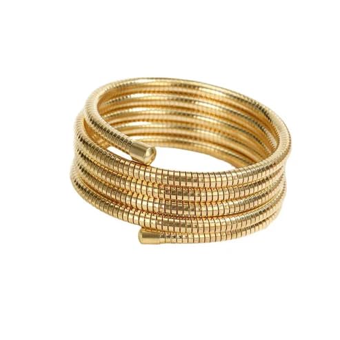 Spiral Bracelet Gold Color Multilayer Fashion Accessory for Women Chic Fashion Design