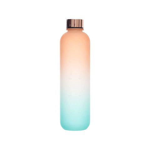 Flamer sports water bottle with motivational time marker 1l - multi color