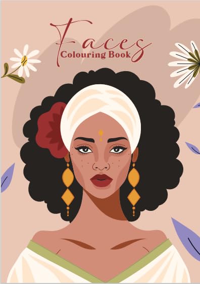 Faces Coloring Book 50 Pages Bedaya - A5 Size Top Wired