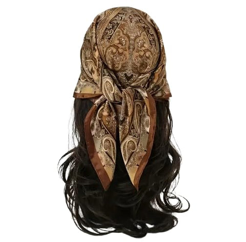 Elegant Silk Hair Scarf Decorative Bow Design