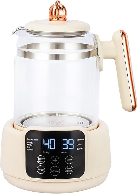 Premium Electric Glass Kettle 1.8L Smart Temperature Control Health Pot with Digital LED Display & Tea Infuser - Borosilicate Glass & plastic- Perfect for Green Tea, Coffee & Herbal Brews