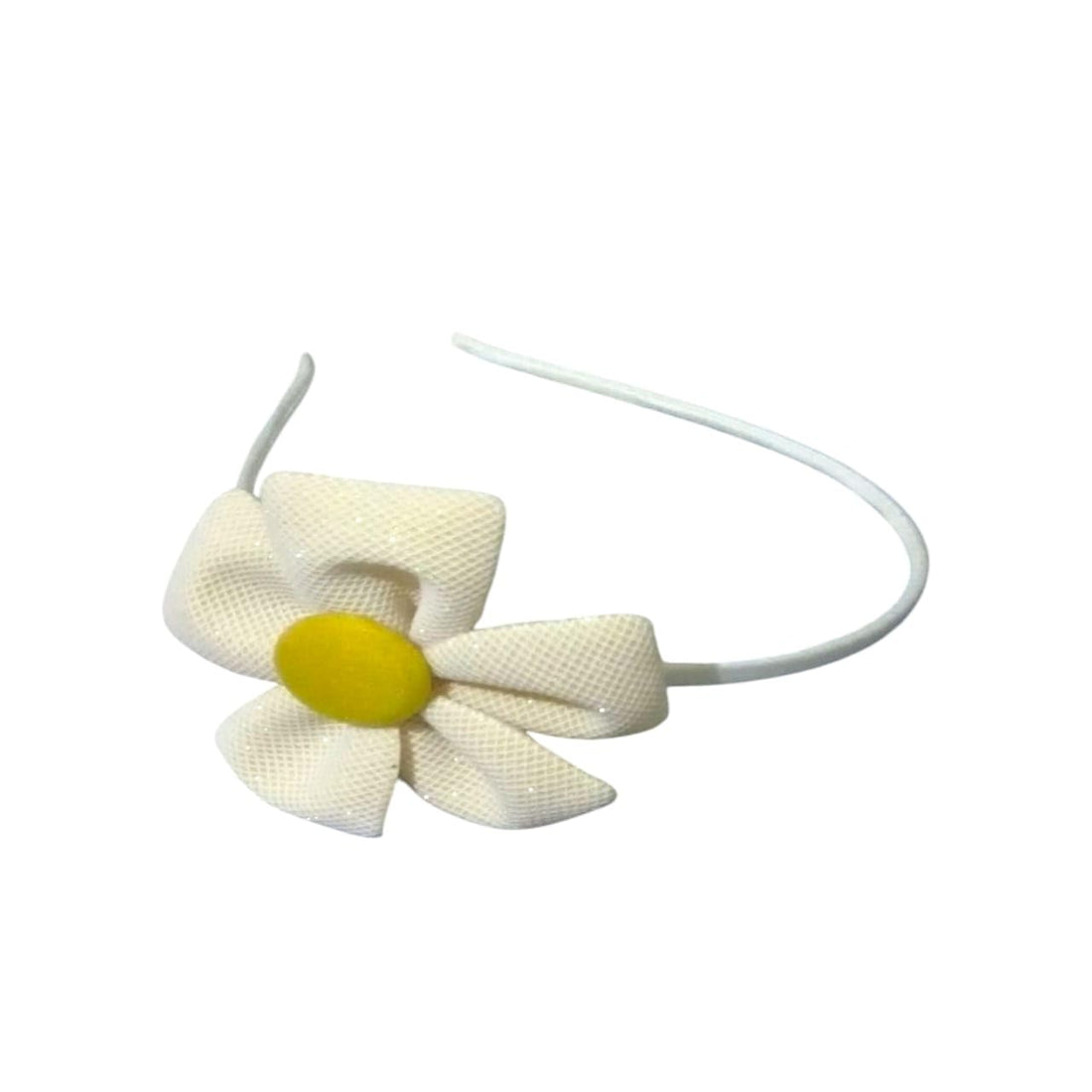 Pastel Fabric Flower Headband, Hair Accessories for Girls, Daisy Design (Beige, 1)