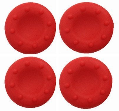 OCity 4 x Silicone Analog Joystick Thumbstcks Thumb Stick Grips Caps Cover for PS4 PS3 Xbox One Xbox 360 PS2 Controllers (Red)