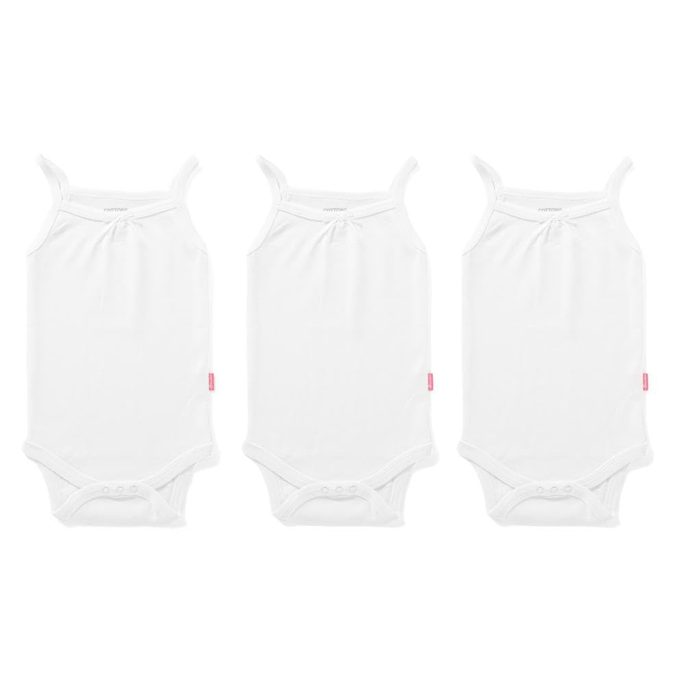 Cottonil Pack of 3 Cotton Strap Bodysuit for Baby