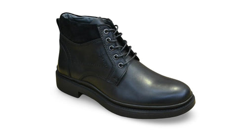 Men's Chelsea Boots, black Leather, Slip-On Ankle Boot, Elastic Side Panels 030-61
