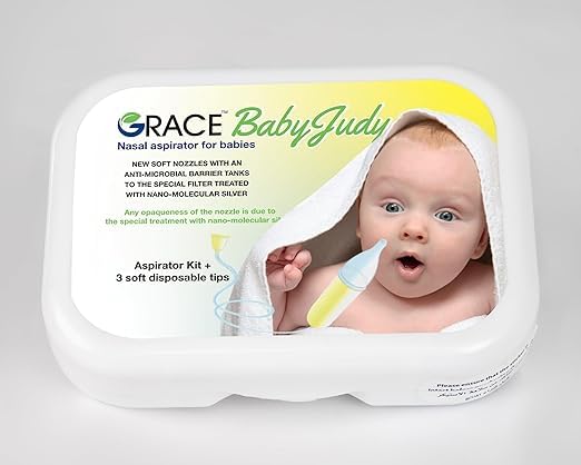 Grace Medical Baby Judy Nazal Aspirator for Babies Aspirator kit + 3 Soft disposable Tips.