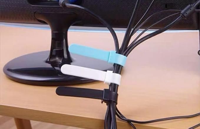 Flexible Silicone Cable Organizer 15 Pieces for Tidy Charging, Computer and Receiver Wires Reusable Cable Management Solution for Home and Office
