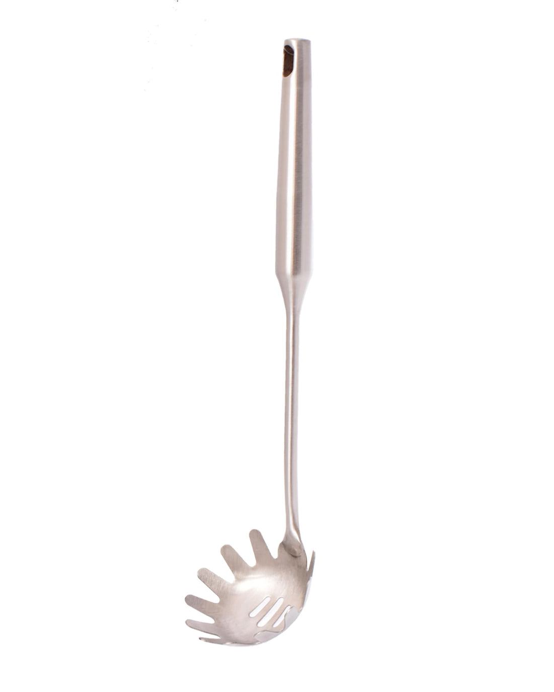 Stainless Steel Pasta Server Spoon, Long Handle Kitchen Utensil with Slotted Design