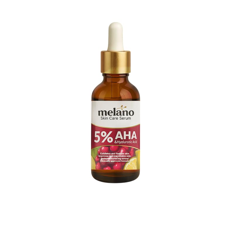 MelanoPharma Skin Care Serum, 5% AHA and Hyaluronic Acid, Exfoliating and Renewing Formula, 50 ml