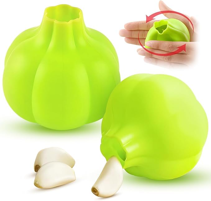 Fullroa Manual Garlic Peeler, Silicone Garlic Peeler, Quick and Easy Peeling Tool for Garlic Cloves Kitchen Tool 2 Pcs