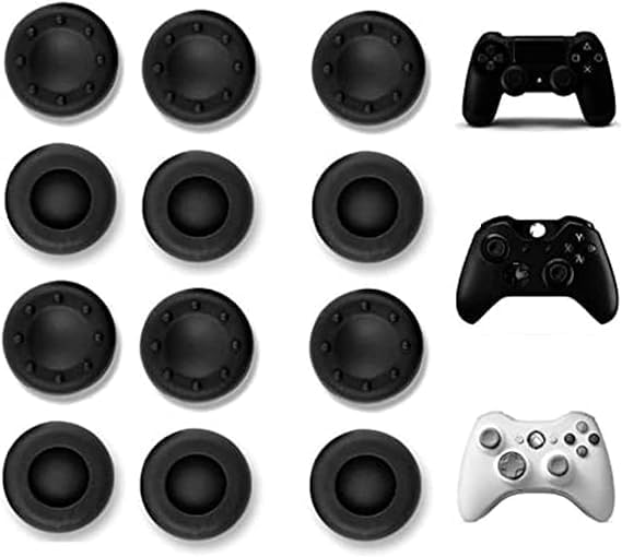 12 Pcs Universal Hand Grips for Controllers, Analog Stick Caps, Precision Silicone Rubber Joystick Caps for Home Gaming Consoles