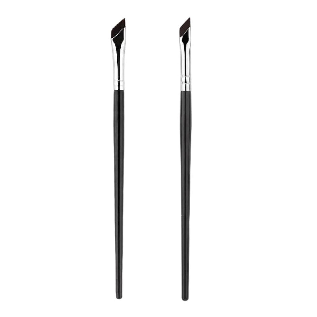 Fashion Mania 2PCS Angled Eyeliner and Eyeshadow Brush Set - Eyebrow and Liquid Eyeliner Makeup Brushes